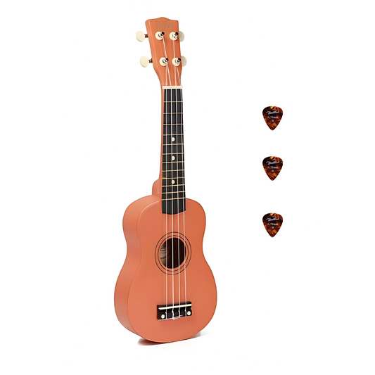 Korala UKS15OR – Set ukulele sopran, 3 pene, portocaliu mat (fără husă)