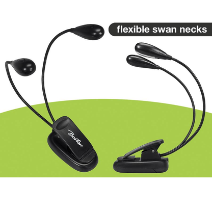 Boston MSL504 Lampă LED dublă pentru pupitru, cu clemă și cablu USB, negru