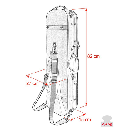 Leonardo VC45BU Cutie vioară 4/4, model oblong, interior albastru