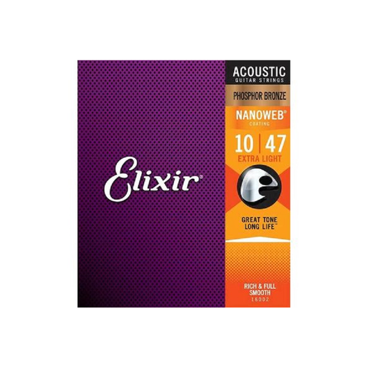 Elixir Nanoweb EL16002 Set 6 corzi chitară acustică 010-047