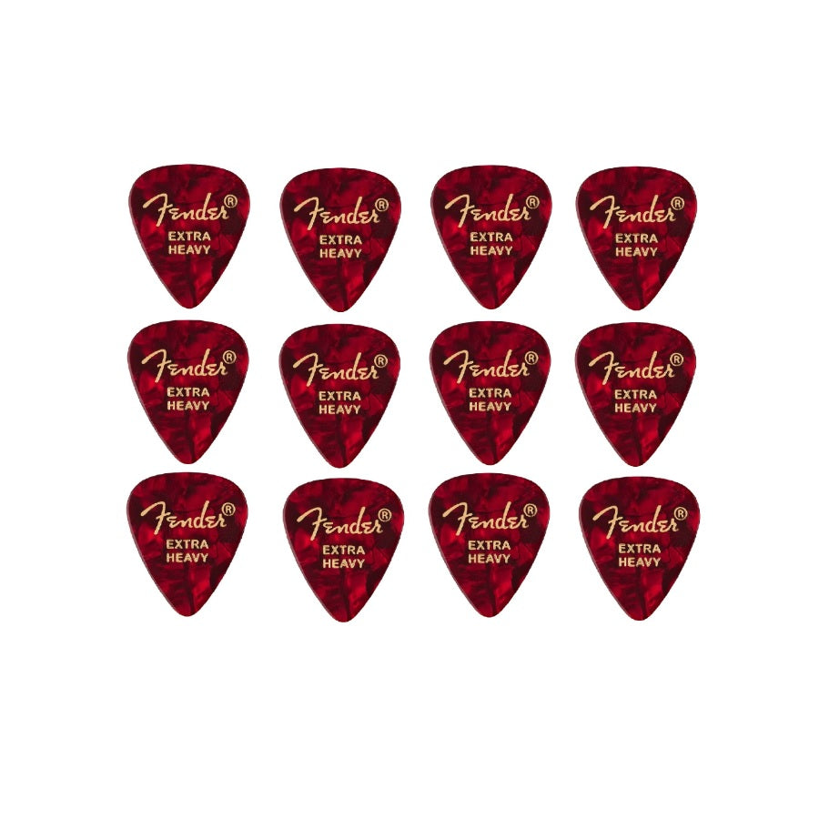 Fender 351 Shape Premium Picks Set (1980351609) – Set pene de chitară, 12 bucăți, Extra Heavy
