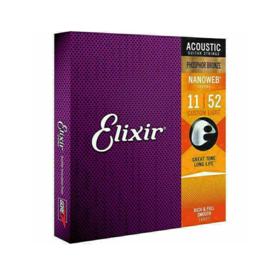 Elixir Nanoweb EL16027 Set 6 corzi chitară acustică 011-052