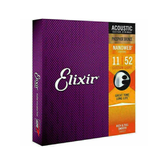 Elixir Nanoweb EL16027 Set 6 corzi chitară acustică 011-052