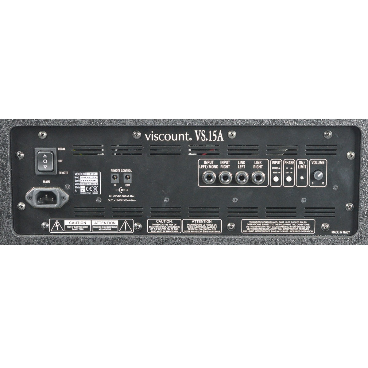 Viscount VS15A Sub Subwoofer activ profesional, 625W RMS, pentru orgi și sisteme audio VISCOUNT