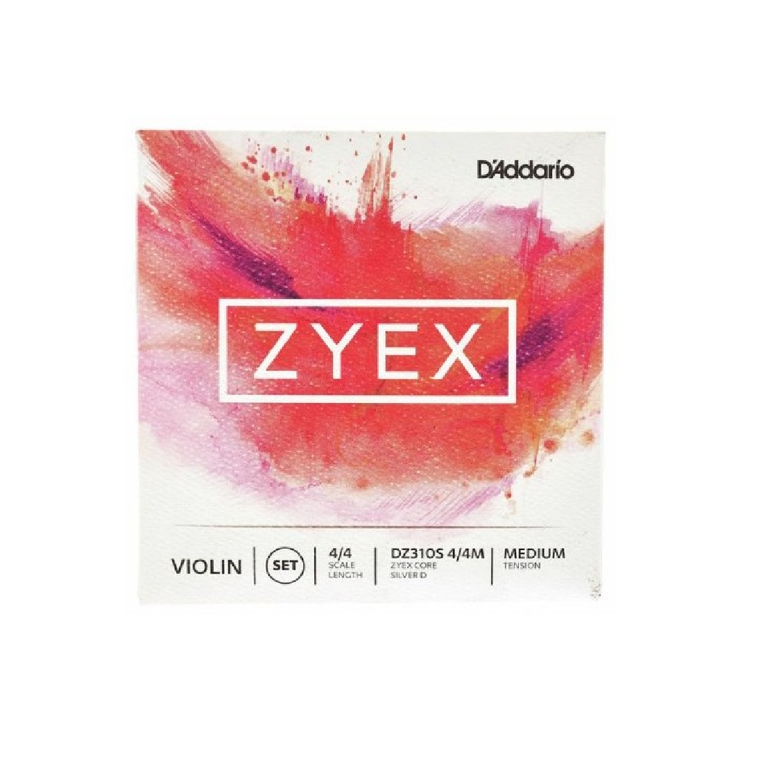 D’Addario Zyex DZ310S4/4M Set corzi pentru vioară 4/4, miez sintetic Zyex, tensiune medie