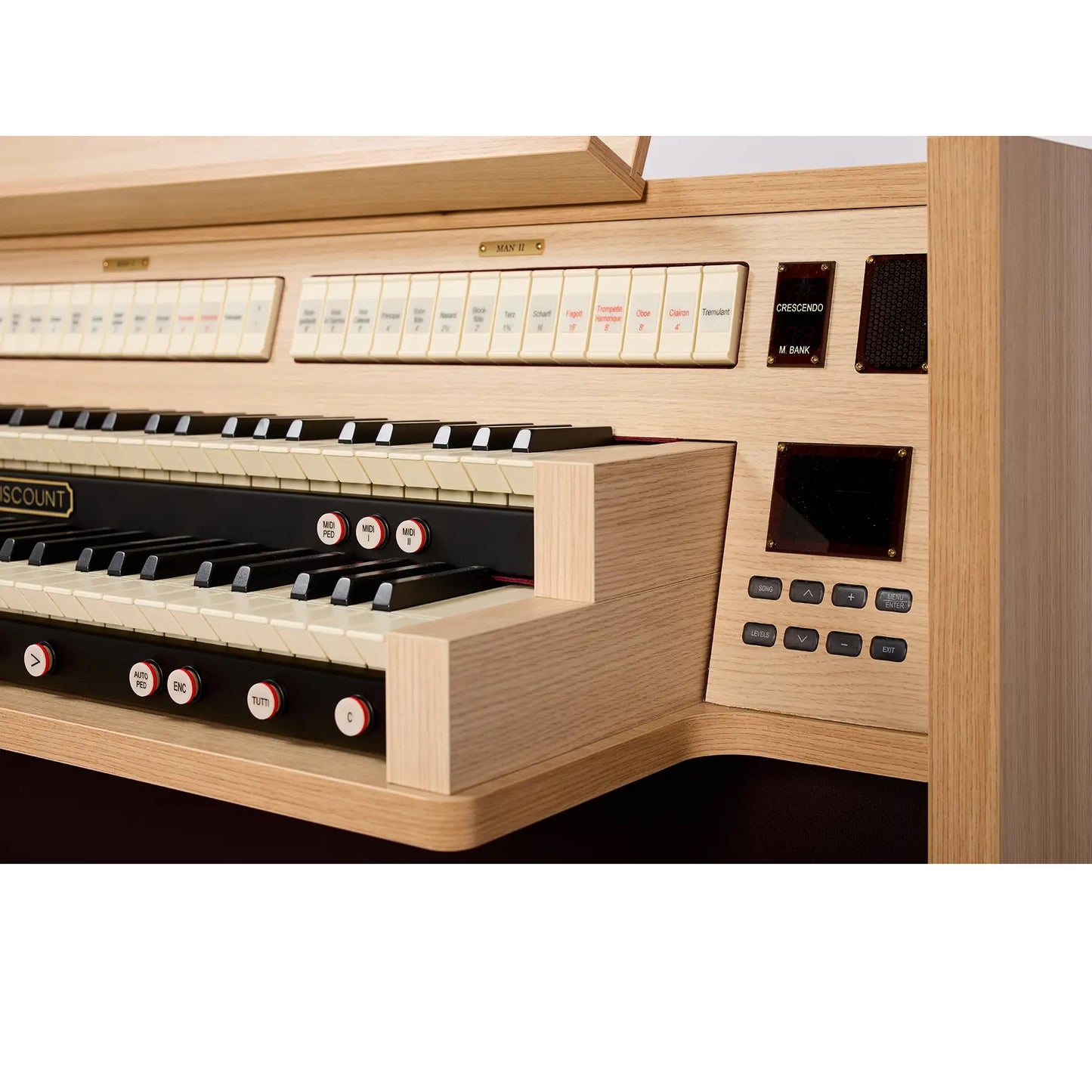 Viscount Maestro 40 – Orga de biserică digitală cu 2 claviaturi, pedalier cu 32 de note, 34 de registre + 4 voci orchestrale, Physis Plus