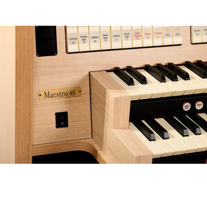 Viscount Maestro 40 – Orga de biserică digitală cu 2 claviaturi, pedalier cu 32 de note, 34 de registre + 4 voci orchestrale, Physis Plus