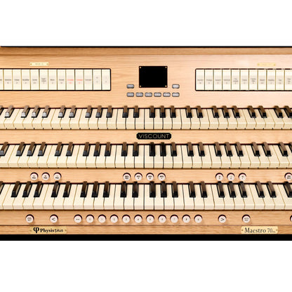 Viscount Maestro 70 Dlx – Orga de biserică digitală cu 3 claviaturi, pedalier cu 32 de note, 51 de registre + voci orchestrale, Physis Plus
