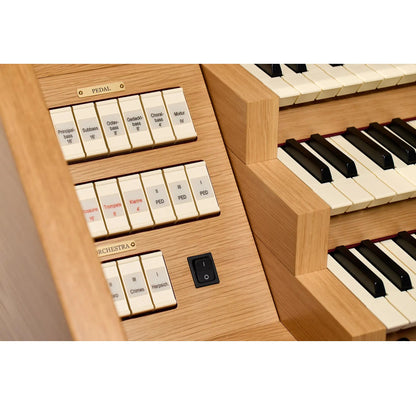 Viscount Maestro 70 Dlx – Orga de biserică digitală cu 3 claviaturi, pedalier cu 32 de note, 51 de registre + voci orchestrale, Physis Plus