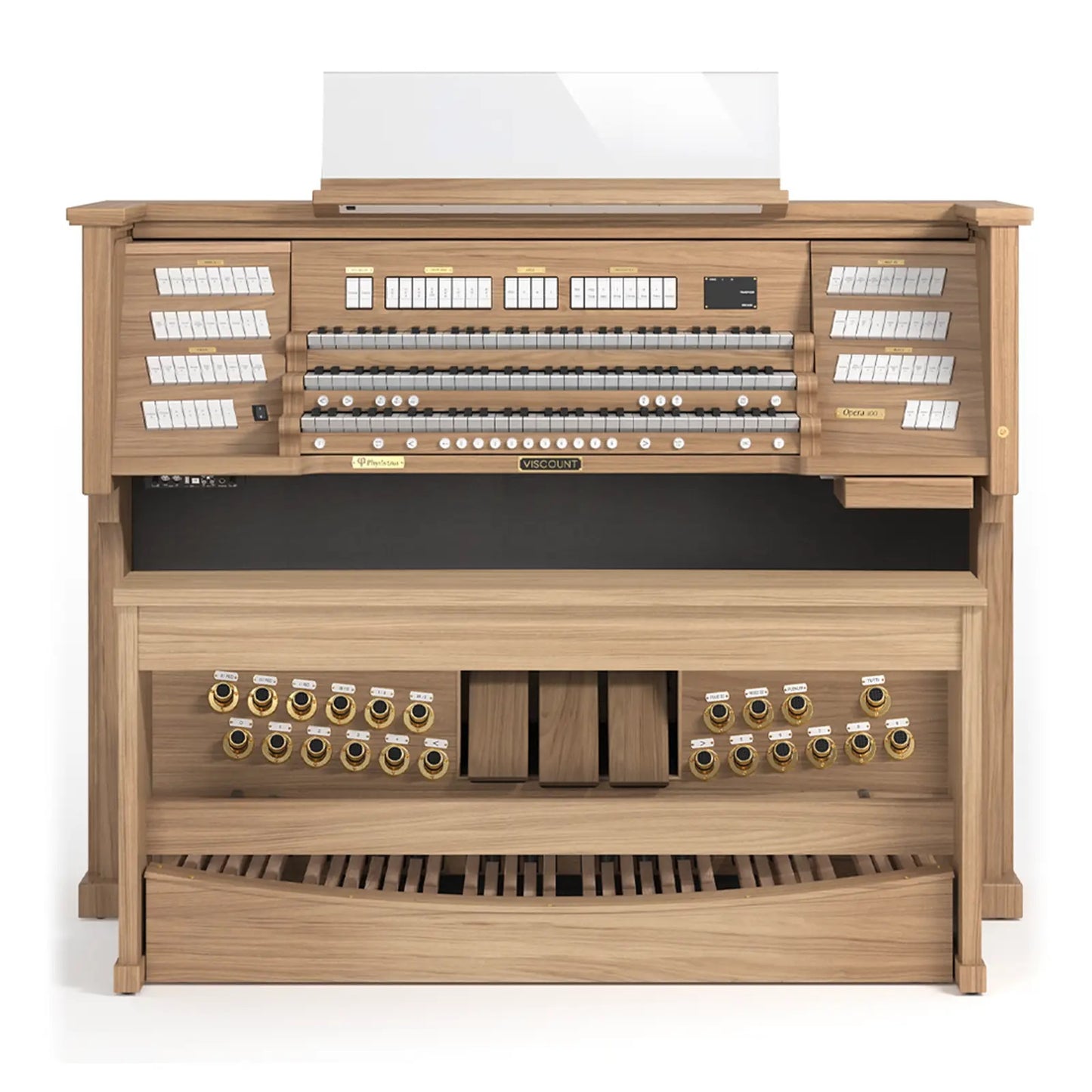 Viscount Opera 400 – Orga de biserică digitală cu trei claviaturi, pedalier cu 32 de note, 55 de registre + 8 voci orchestrale, Physis Plus