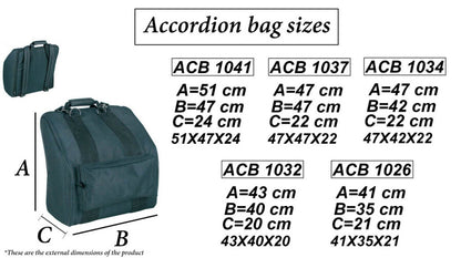 Boston ACB1037 Husă acordeon, 96 basi, 37 clape, negru