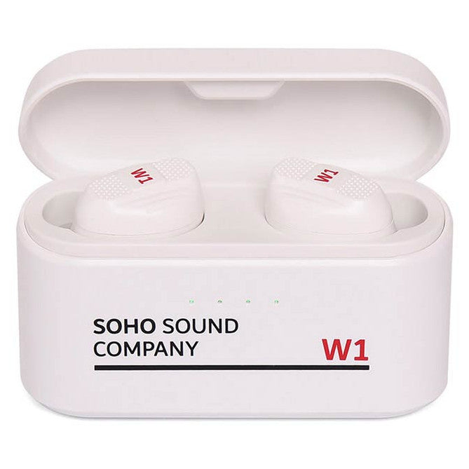 SOHO W1 Casti wireless, power bank, control touch, alb
