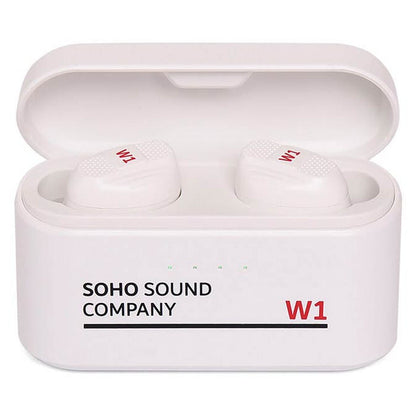 SOHO W1 Casti wireless, power bank, control touch, alb