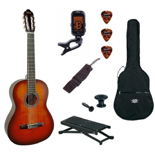 Valencia VC204CSBBasic3 Set chitară clasică 4/4, sunburst