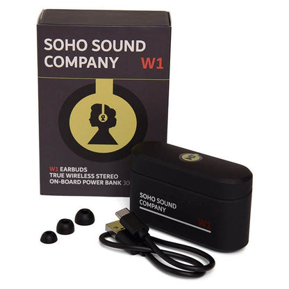 SOHO W1BK Casti wireless, power bank, control touch, negru