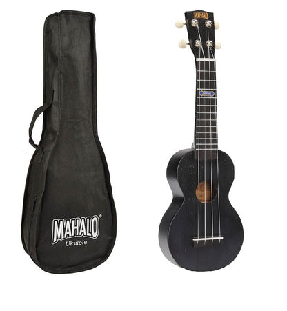 Mahalo MK1PWTBK – Set ukulele sopran Kahiko Plus Series, negru transparent, cu husă