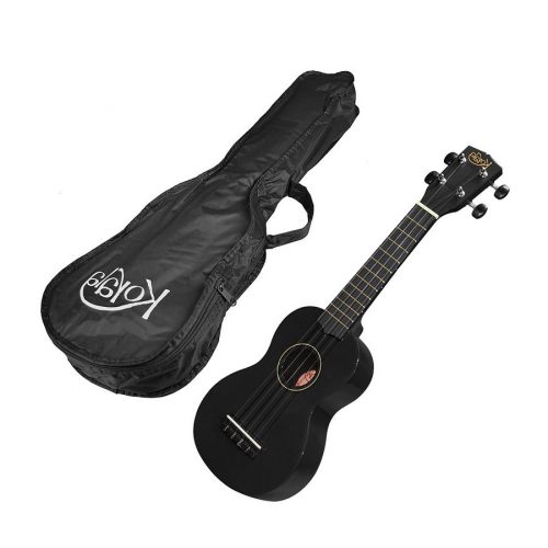 UKS30LBK Korala Set ukulele sopran negru, pentru stangaci