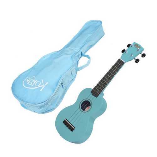 UKS30LLBU Korala Set ukulele sopran albastru deschis, pentru stangaci