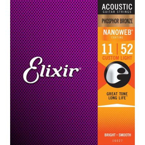 EL16027  Elixir Nanoweb Set corzi chitara acustica phosphor bronz 011-052