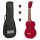 MK1TRD Mahalo Kahiko Set ukulele sopran rosu transparent 52cm pene