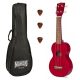 MK1TRD Mahalo Kahiko Set ukulele sopran rosu transparent 52cm pene