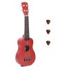 UKS15RD Korala Set ukulele sopran 3 pene, rosu mat, fara husa