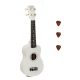 UKS15WH Korala Set ukulele sopran 3 pene, alb mat, fara husa