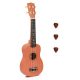 UKS15OR Korala Set ukulele sopran 3 pene, portocaliu mat, fara husa