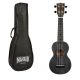 MS1TBK Mahalo Slimline Ukulele sopran negru transparent, husa