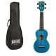 MS1TBU Mahalo Slimline Ukulele sopran albastru transparent, husa