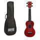 MS1TRD Mahalo Slimline Ukulele sopran rosu transparent, husa