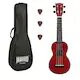 MS1TRD Mahalo Slimline Ukulele sopran rosu transparent, husa