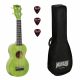 ML1SG Mahalo  Set ukulele sopran finisaj verde Sea Greeen, 3 pene, cu husa