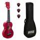 ML1CR Mahalo Set ukulele sopran, finisaj rosu Cherry Red, 3 pene, cu husa