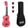  ML1CP Mahalo Set ukulele sopran finisaj roz Coral Pink, 3 pene, cu husa