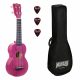 ML1BC Mahalo Set ukulele sopran,  finisaj Berry Crush, 3 pene, cu husa