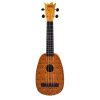 ME1P Mahalo Ukulele sopran, finisaj natur, 3 pene, husa, model ananas