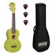 ML2SG Mahalo Set ukulele concert,  finisaj verde Sea Green, 3 pene, cu husa