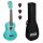 ML2AB Mahalo Set ukulele concert finisaj albastru Aqua Blue, 3 pene, cu husa